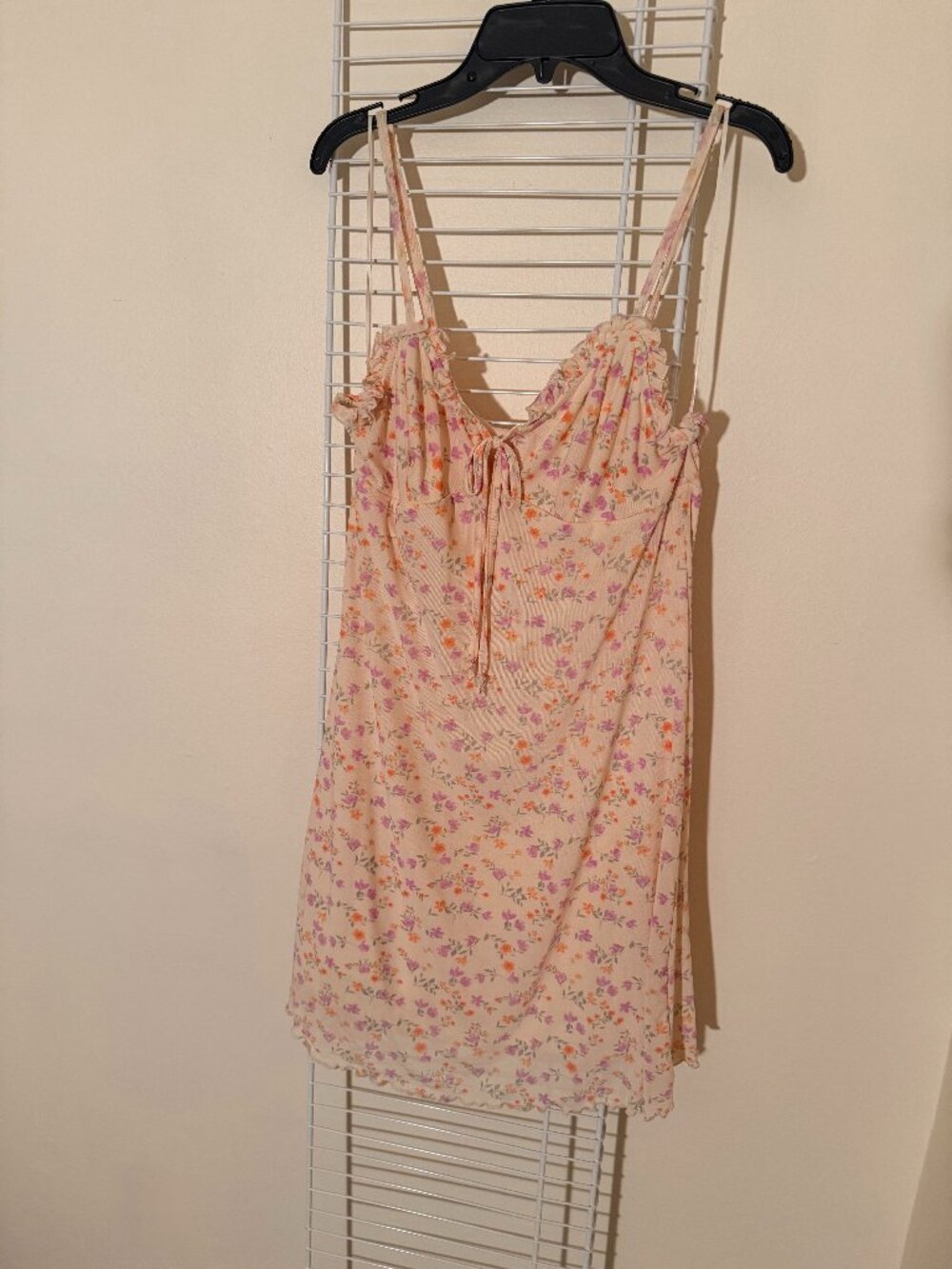Hippie Rose Juniors Mesh Mini Dress - Medium beige